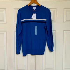 Striped Textured-Cotton Crew-Neck Sweater